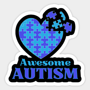 Awesome Autism for Autism awareness we wear BLUE Sticker